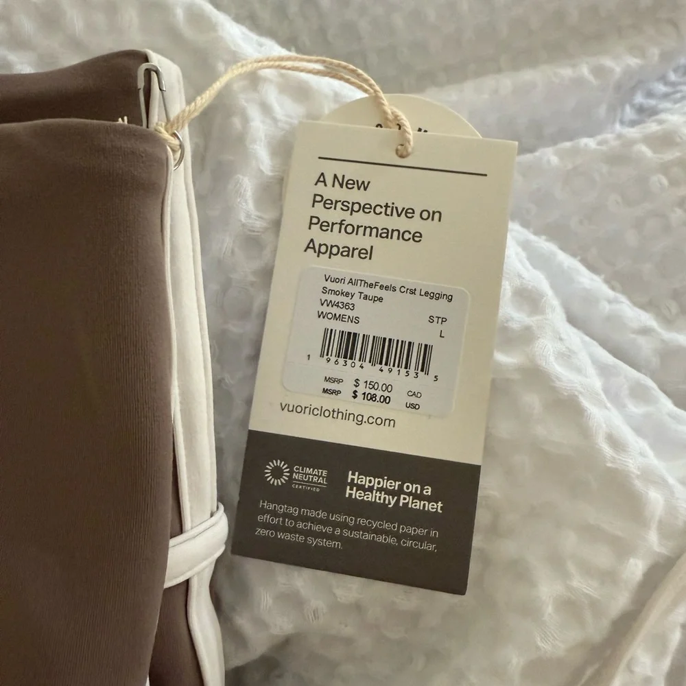 NWT! Vuori Chocolate Brown Leggings and Top Set - Picture 2 of 6